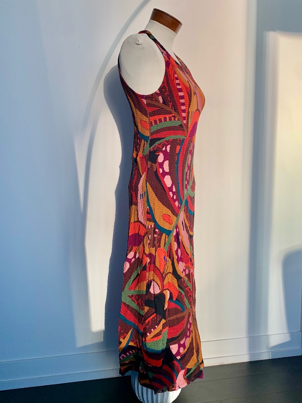 FARM Rio Red Multicolor Abstract Knit Maxi Dress - Picture 2 of 6